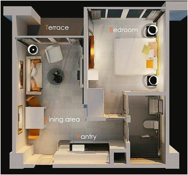 Detail Desain Apartemen 1 Kamar Nomer 3