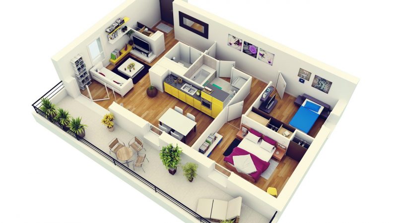 Detail Desain Apartemen 2 Kamar Nomer 12