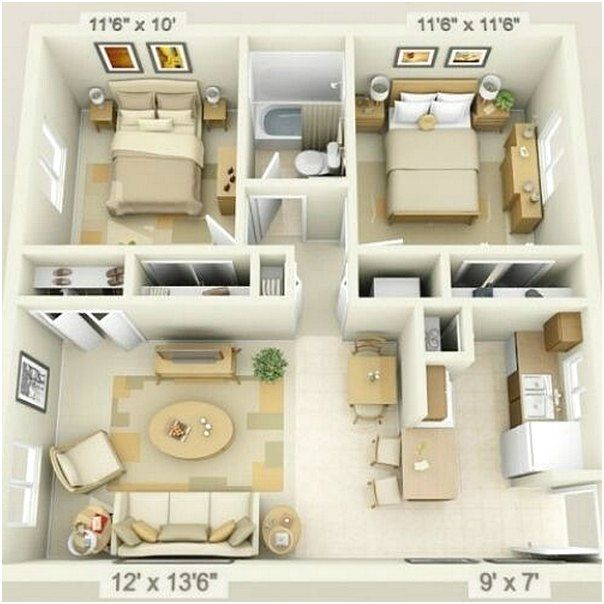 Detail Desain Apartemen 2 Kamar Nomer 15