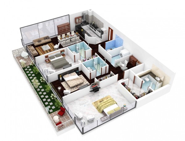 Detail Desain Apartemen 3 Kamar Nomer 24