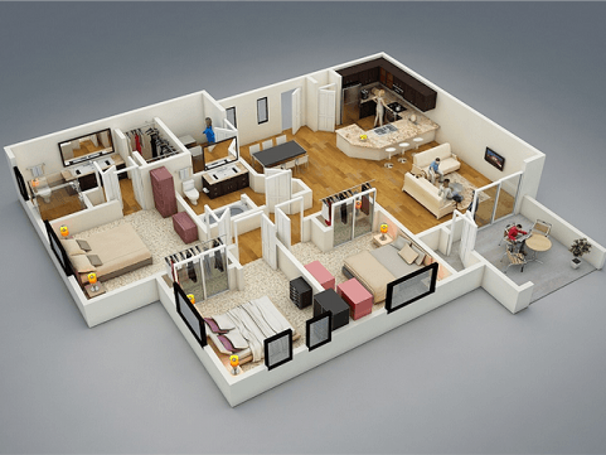 Detail Desain Apartemen 3 Kamar Nomer 26