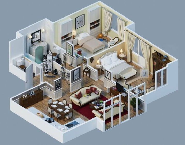 Detail Desain Apartemen 3 Kamar Nomer 42