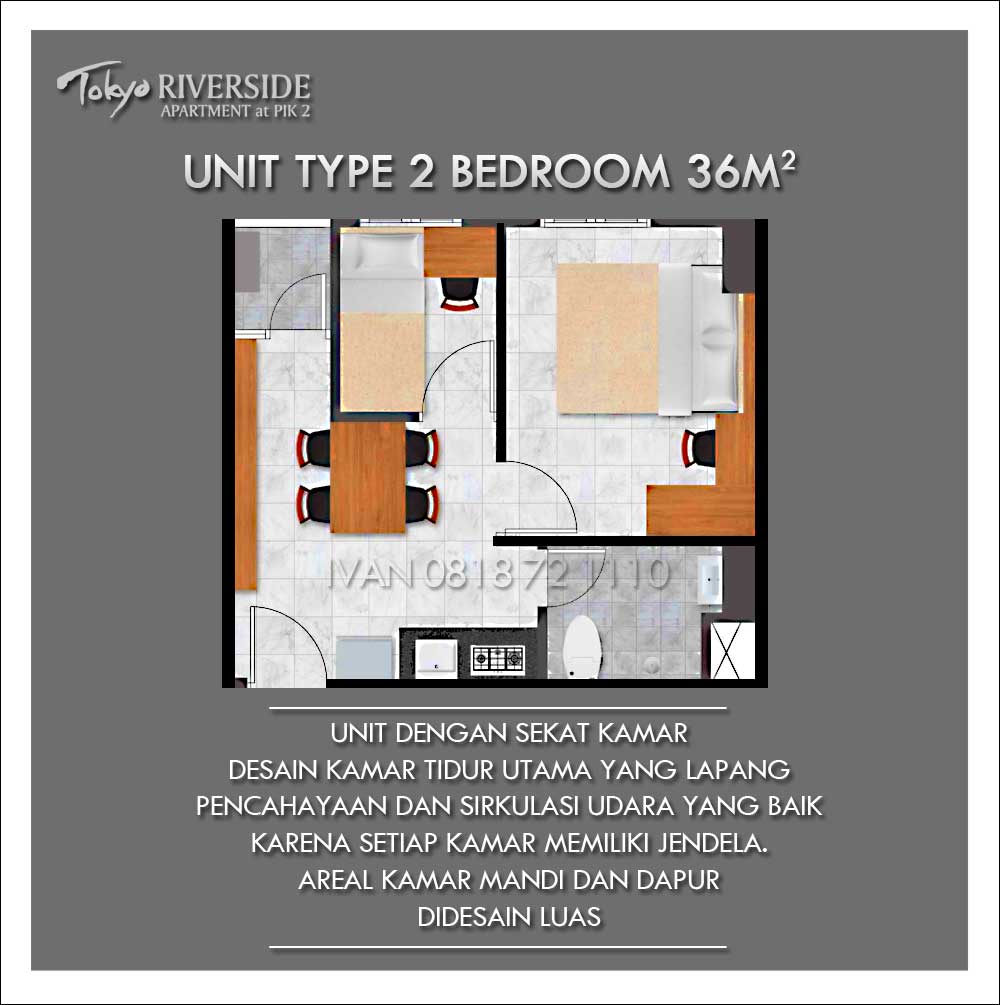 Detail Desain Apartemen 36m2 Nomer 47