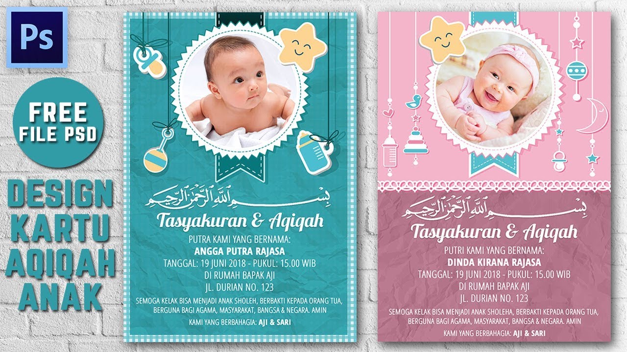 Detail Desain Kartu Selapanan Bayi Nomer 18