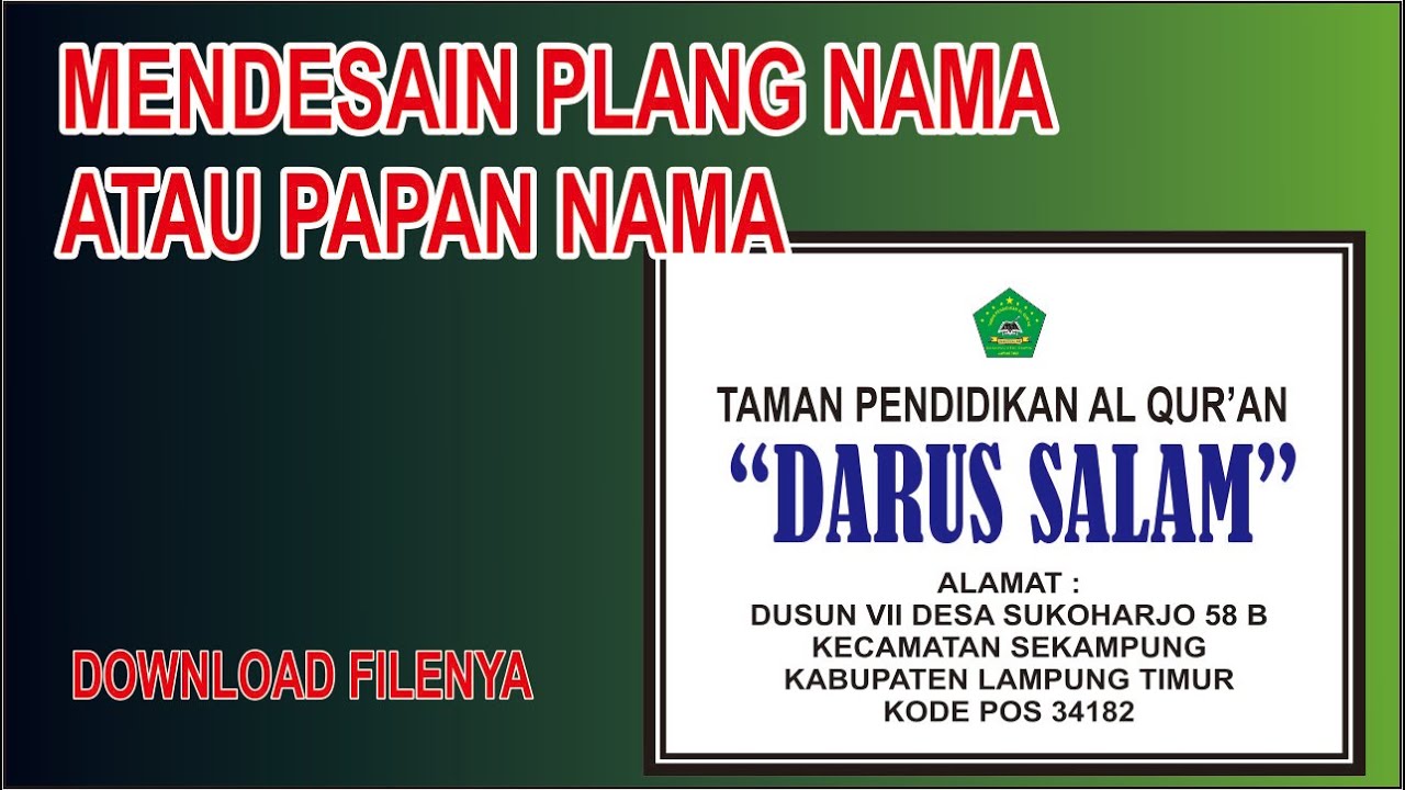 Detail Desain Papan Nama Nomer 25