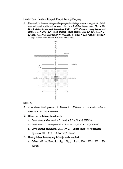 Detail Desain Pondasi Telapak Nomer 28