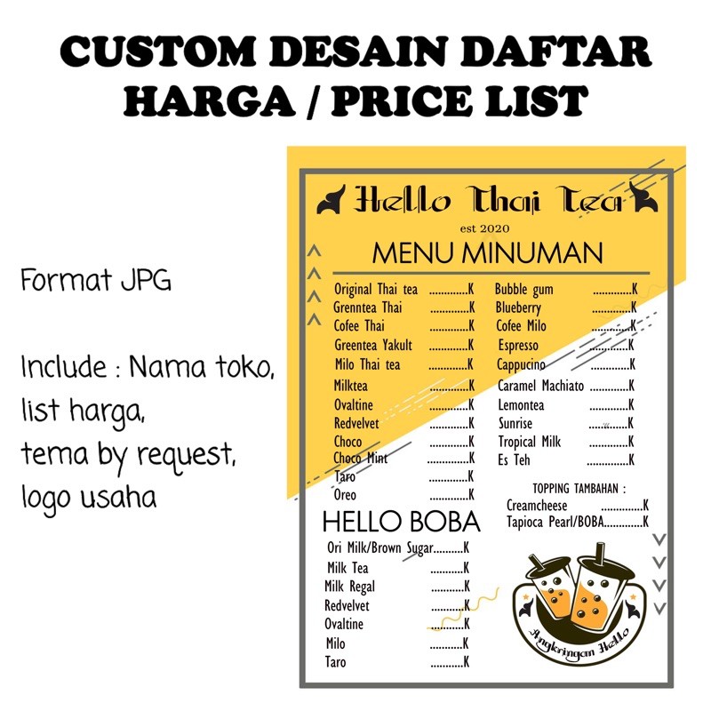 Detail Desain Price List Online Nomer 23