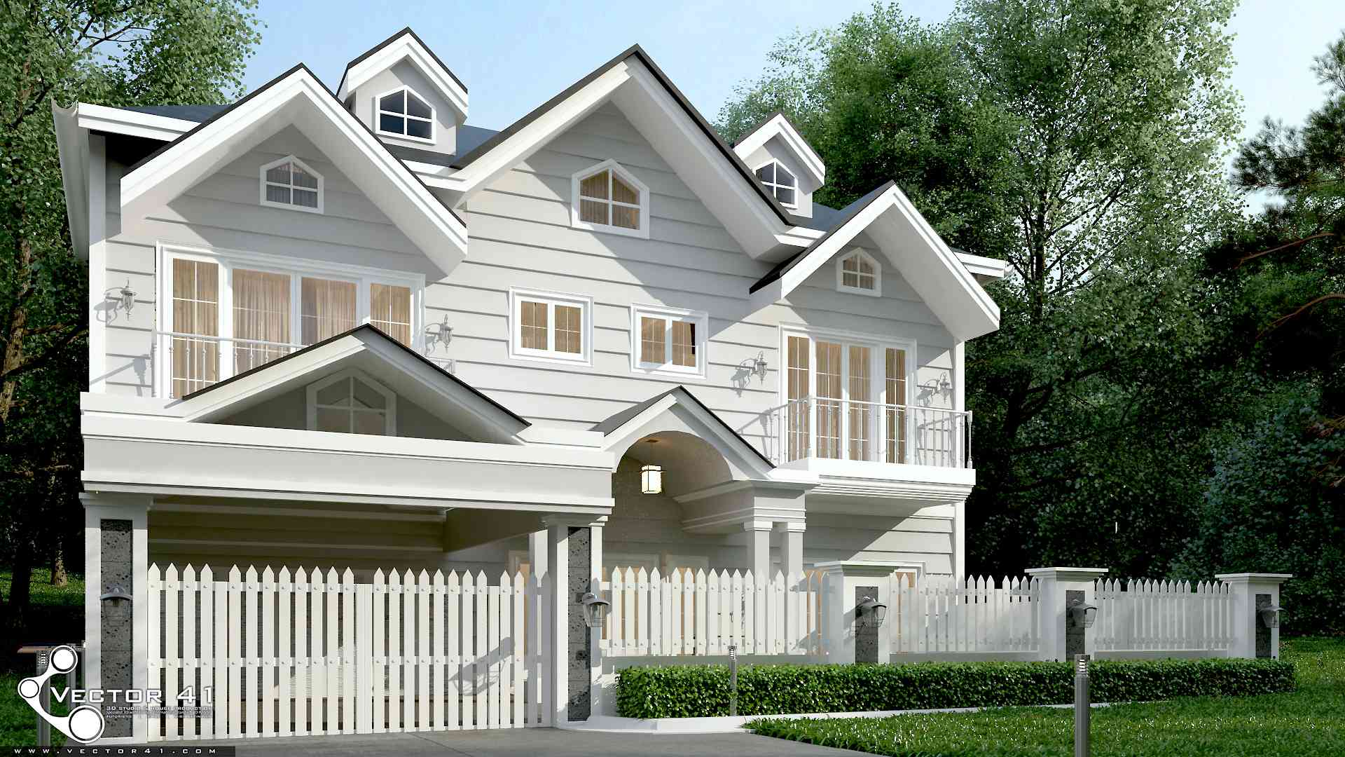 Detail Desain Rumah American Classic Nomer 15