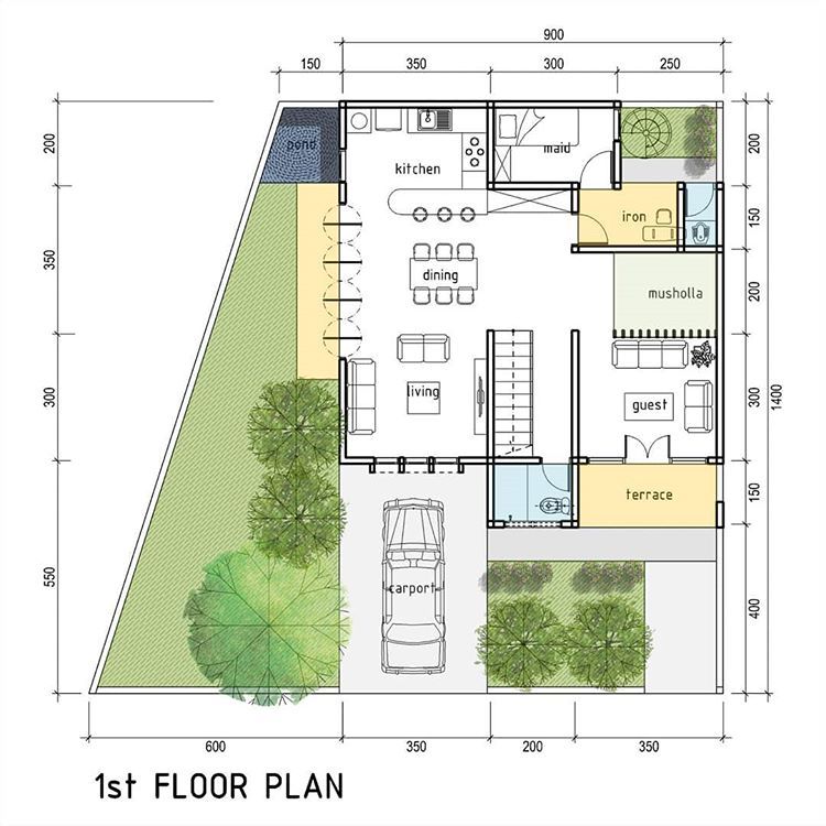 Detail Desain Rumah Bentuk Tanah Trapesium Nomer 9