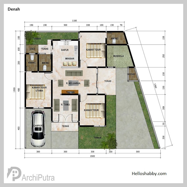 Detail Desain Rumah Lahan Trapesium Nomer 11