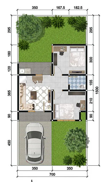 Detail Desain Rumah Luas 48 Meter Persegi Nomer 10