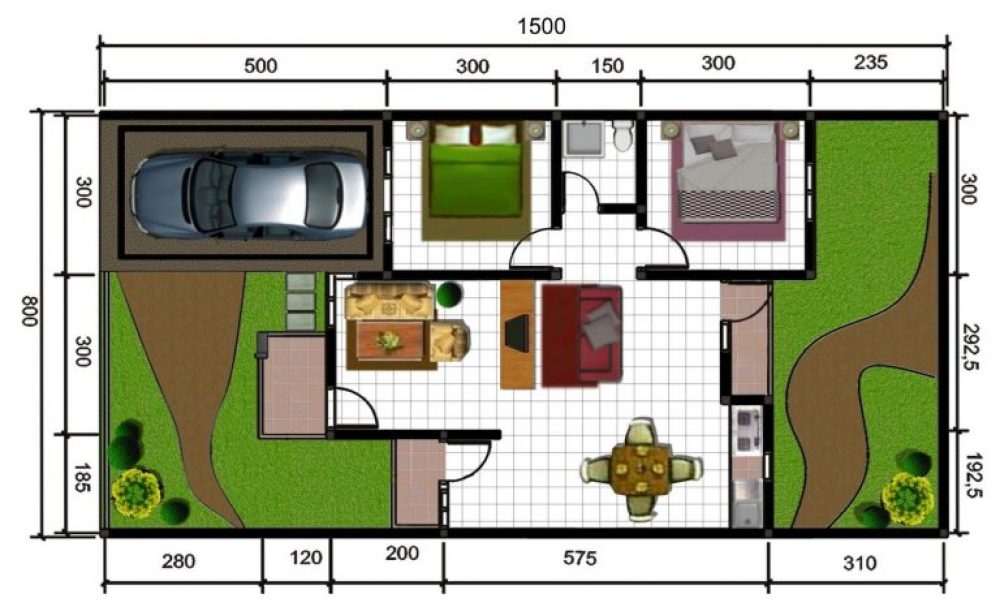 Detail Desain Rumah Luas 48 Meter Persegi Nomer 13