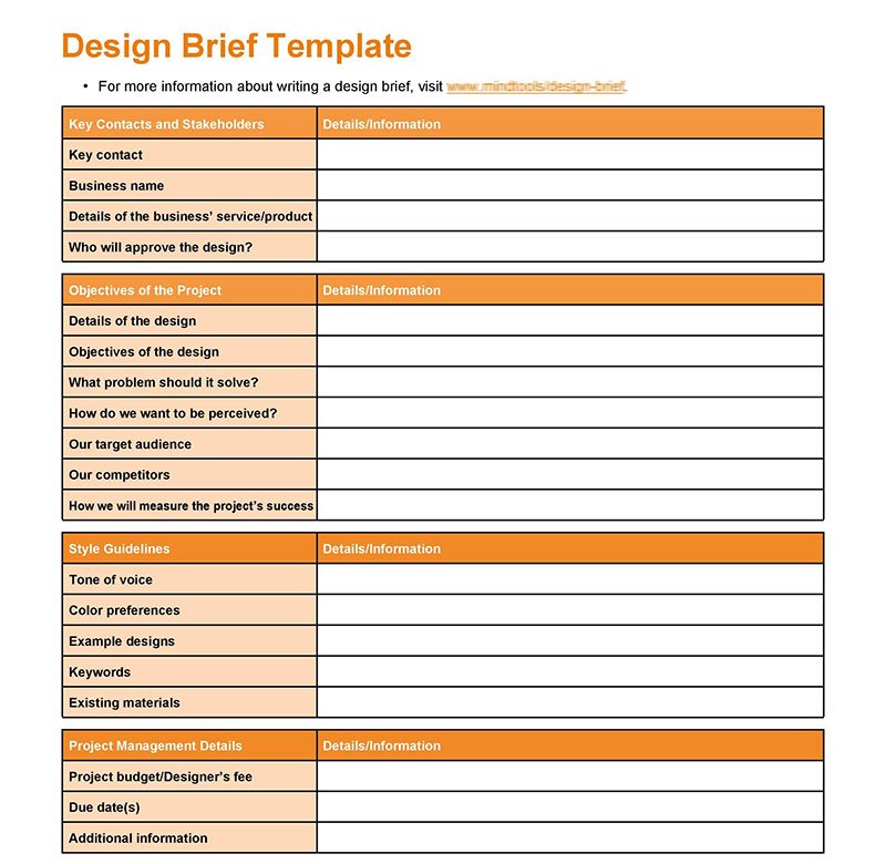 Detail Design Brief Template Nomer 53