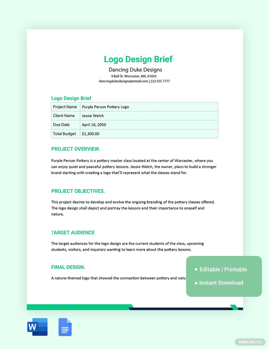 Detail Design Brief Template Word Nomer 47