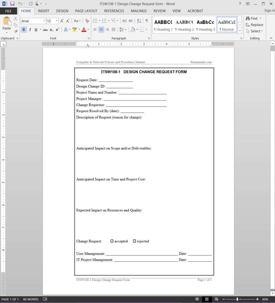 Design Change Control Template - KibrisPDR