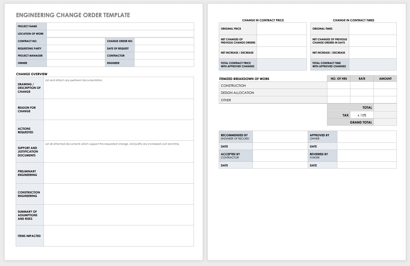 Detail Design Change Control Template Nomer 24