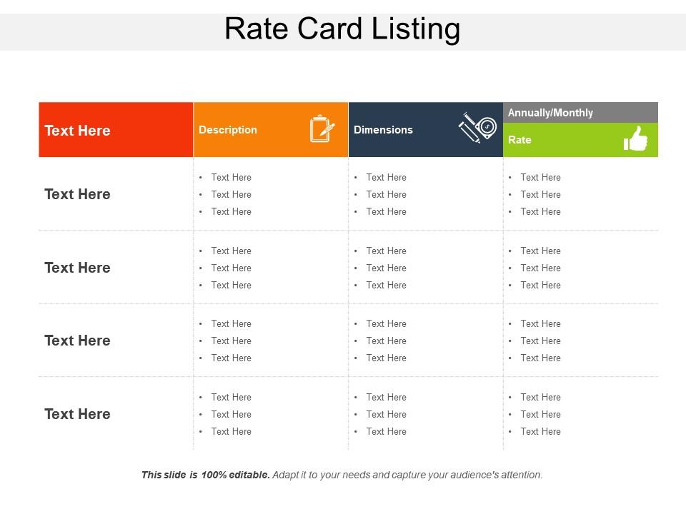 Detail design rate card template koleksi nomer 13