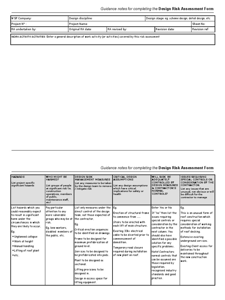 Detail Design Risk Assessment Template Nomer 18