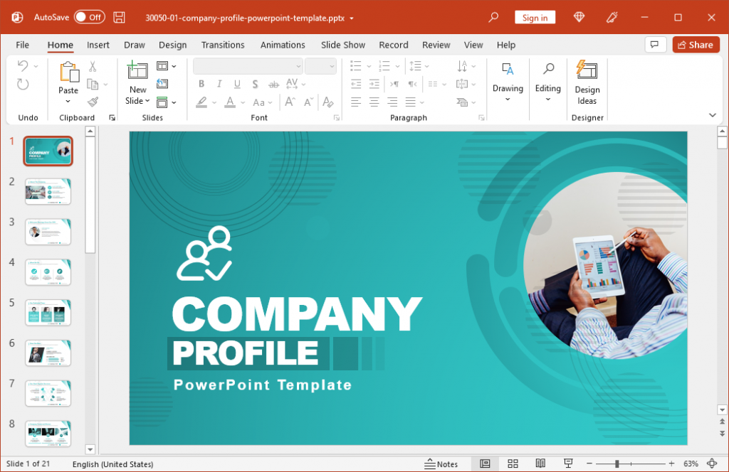 Detail Design Template Company Profile Nomer 30