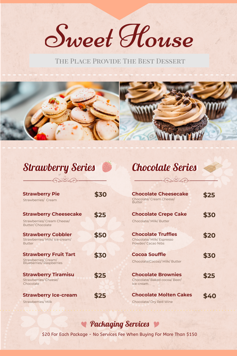 Detail Dessert Menu Template Nomer 11