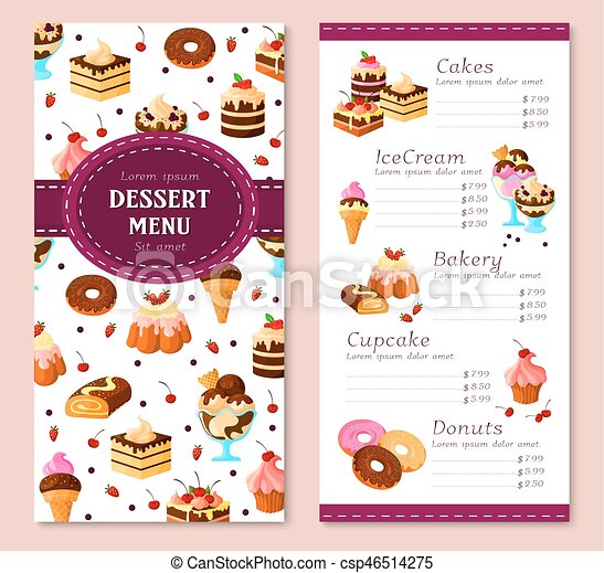 Detail Dessert Menu Template Nomer 17