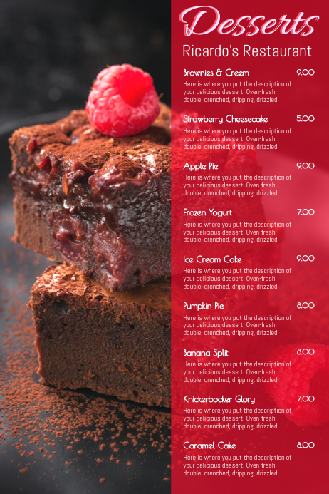 Detail Dessert Menu Template Nomer 29