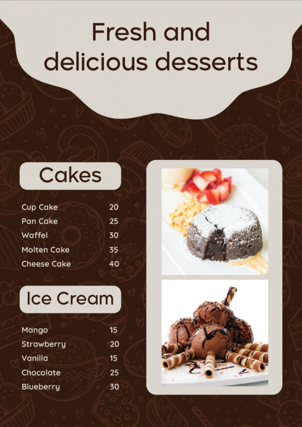 Detail Dessert Menu Template Nomer 33