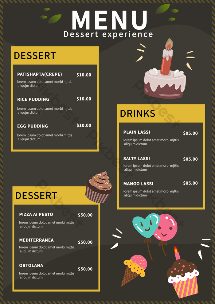 Detail Dessert Menu Template Nomer 49