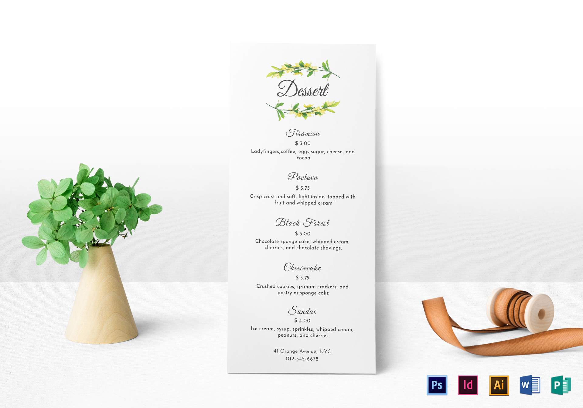 Detail Dessert Menu Template Nomer 50