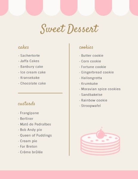 Detail Dessert Menu Template Nomer 10