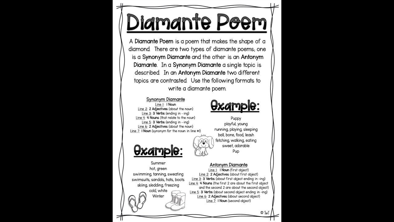 Detail Diamante Poem Template Nomer 47