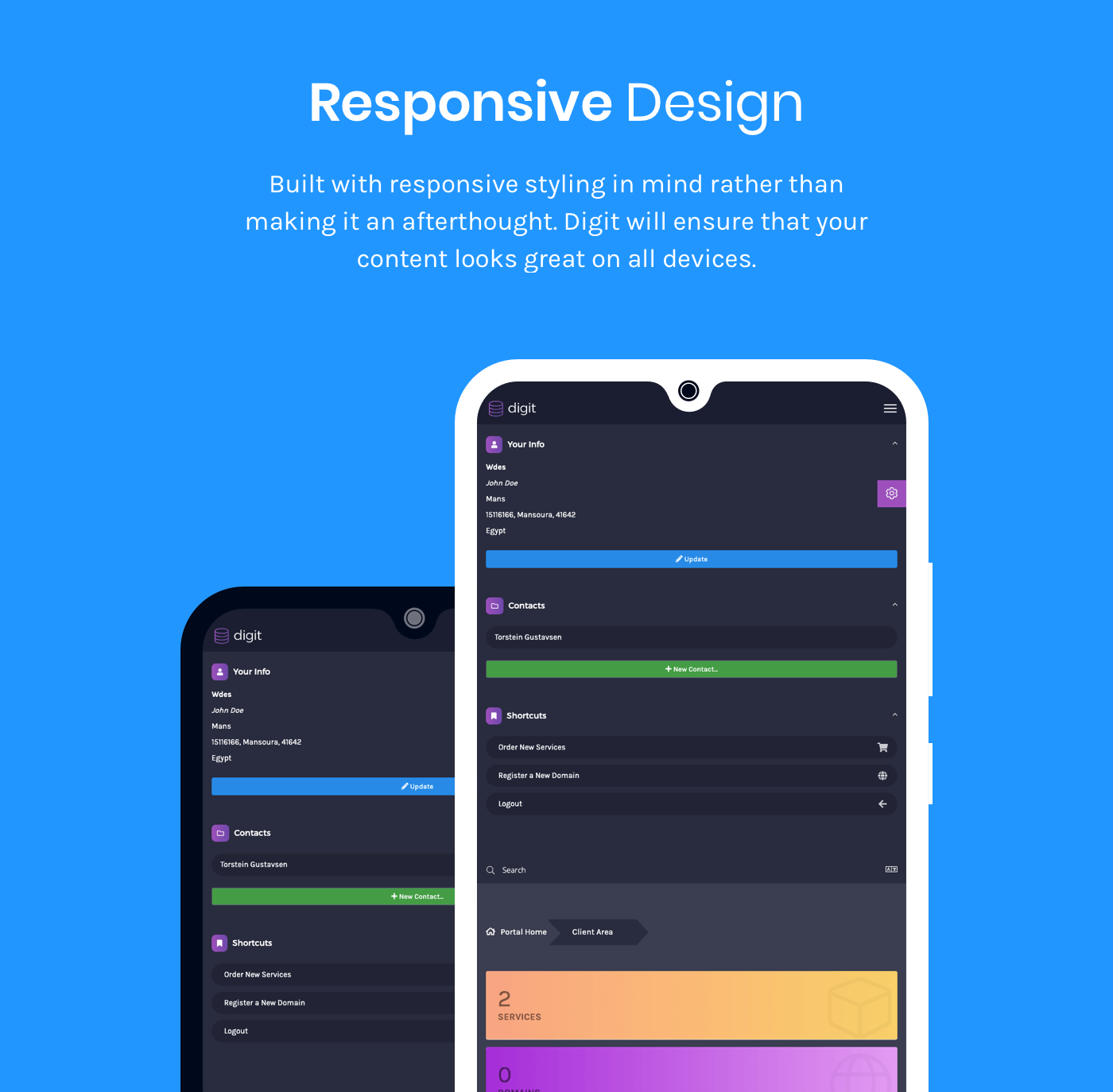 Detail Digit Responsive Whmcs Client Area Template Nomer 3
