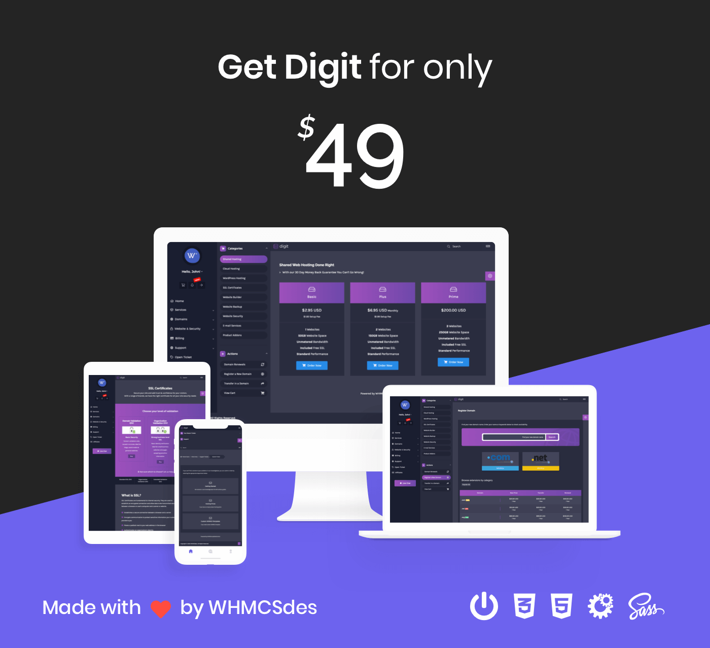 Detail Digit Responsive Whmcs Client Area Template Nomer 22