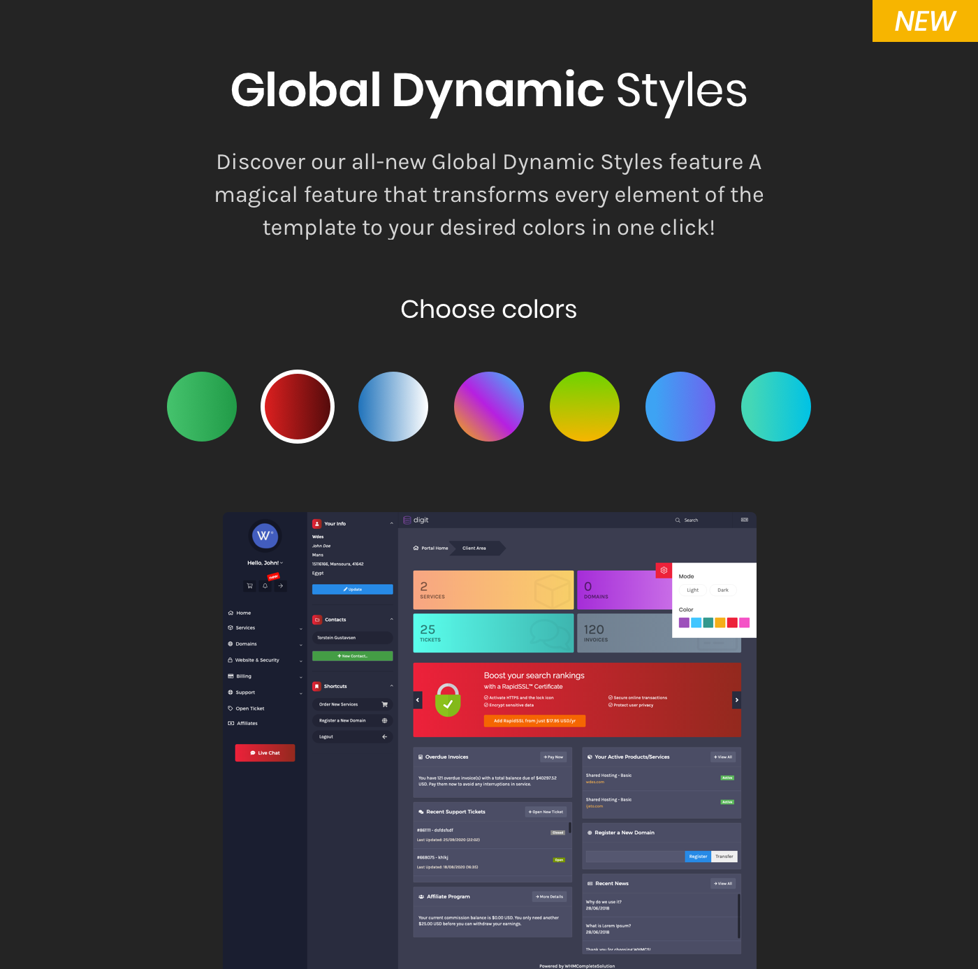 Detail Digit Responsive Whmcs Client Area Template Nomer 7