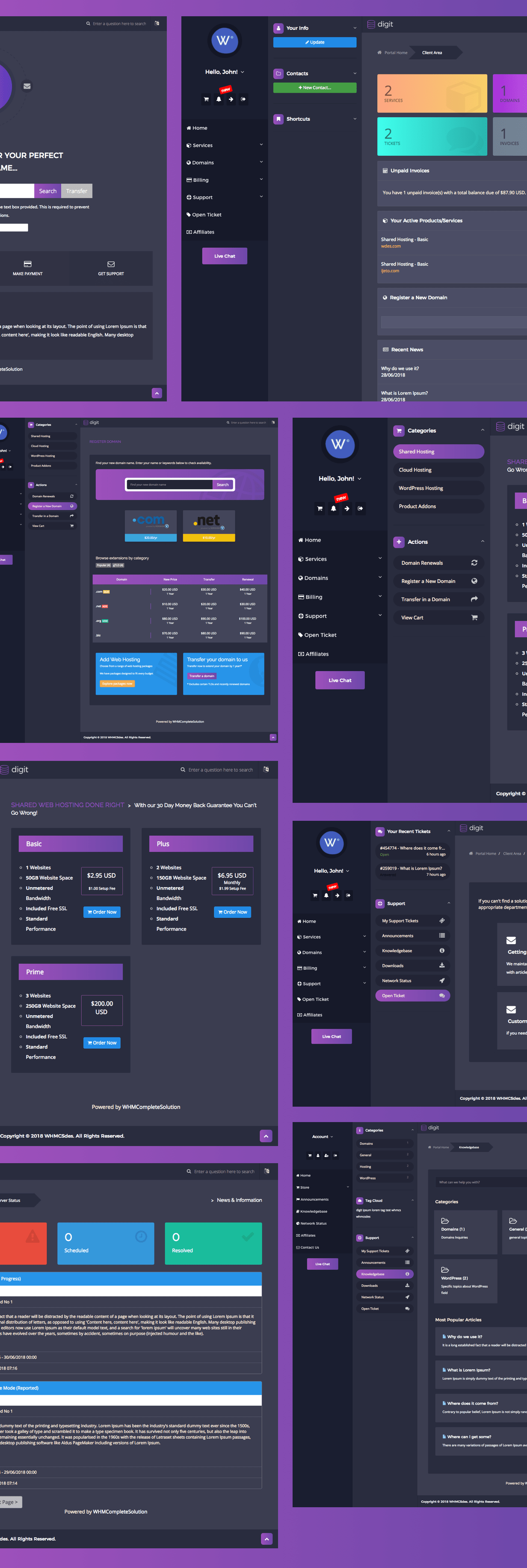 Detail Digit Responsive Whmcs Client Area Template Nomer 9