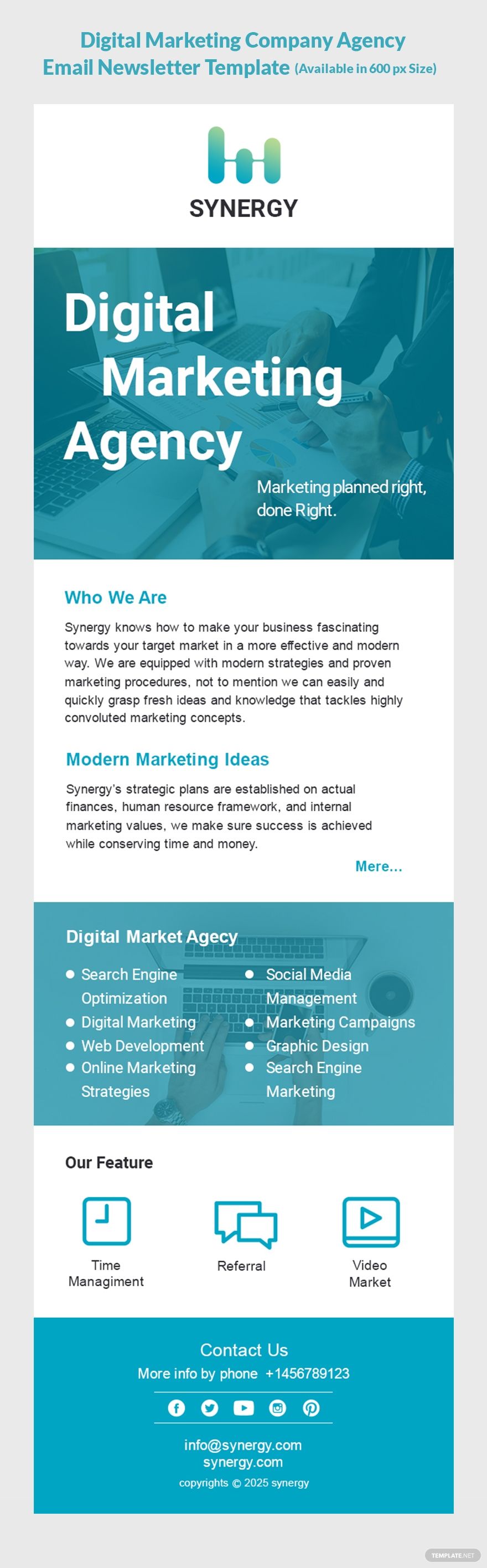 Detail Digital Agency Email Template Nomer 6