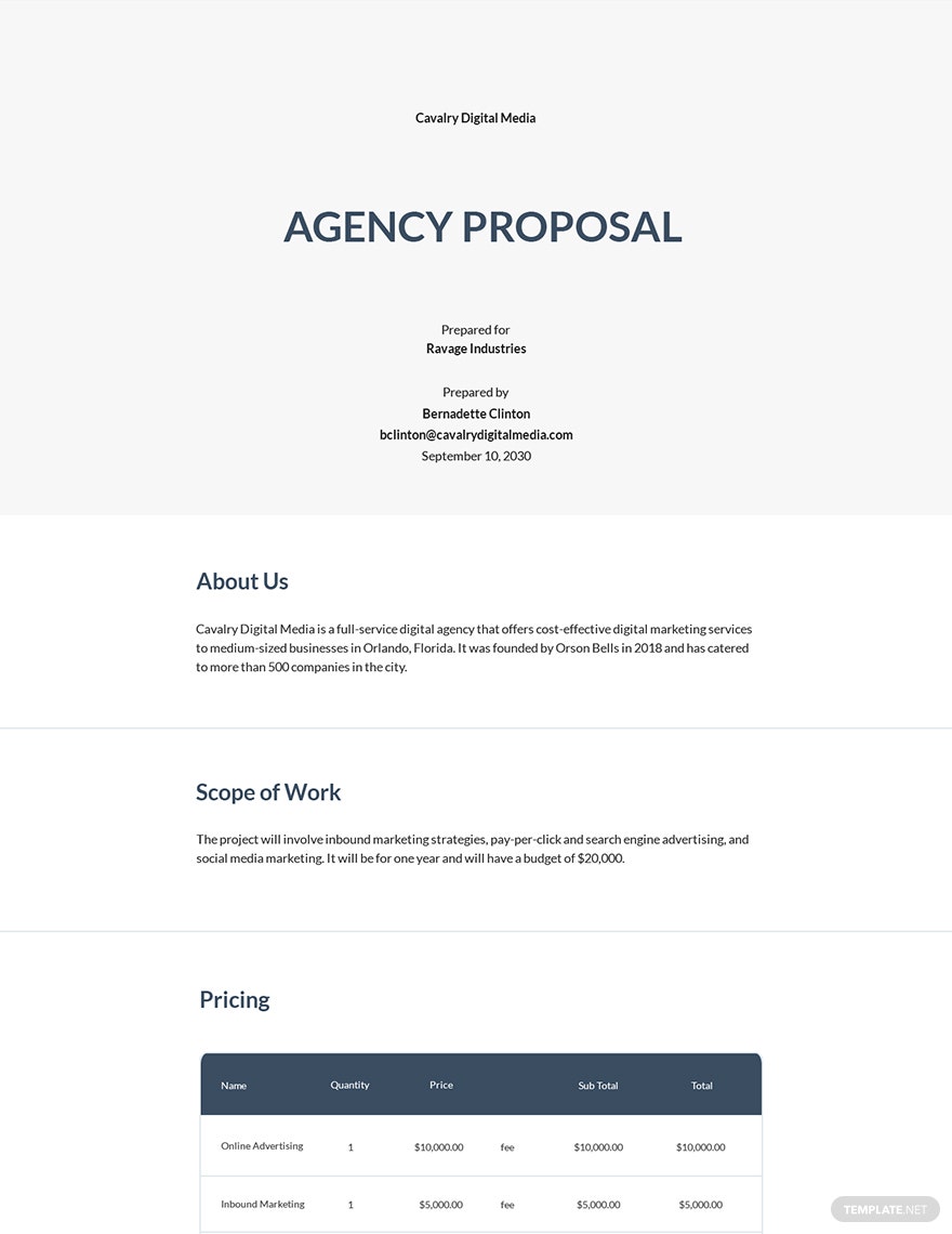 Detail Digital Agency Proposal Template Nomer 54