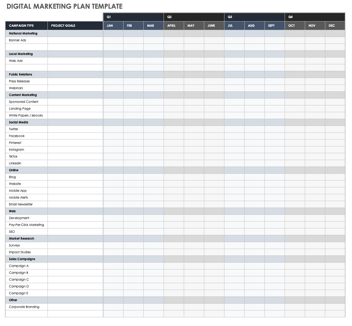 Detail Digital Plan Template Nomer 6