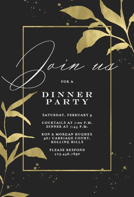 Dinner Invitation Card Template - KibrisPDR