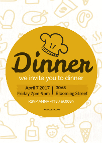 Detail Dinner Invitation Card Template Nomer 26