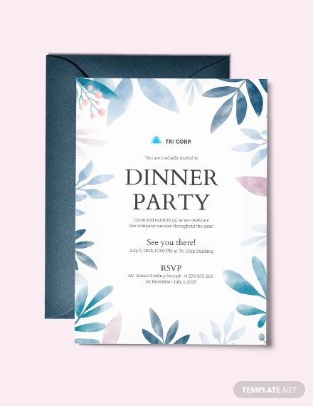Detail Dinner Invitation Card Template Nomer 30