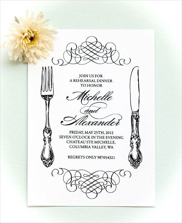 Detail Dinner Invitation Card Template Nomer 46