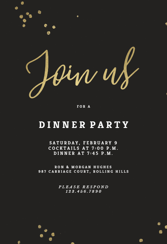 Detail Dinner Invitation Card Template Nomer 8