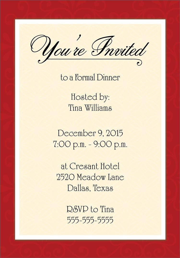 Dinner Party Invitation Card Template - KibrisPDR