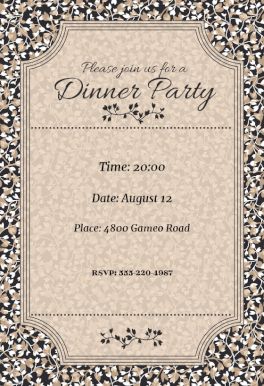 Detail Dinner Party Invitation Card Template Nomer 18