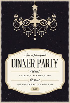 Detail Dinner Party Invitation Card Template Nomer 7