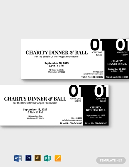 Detail Dinner Ticket Template Nomer 11