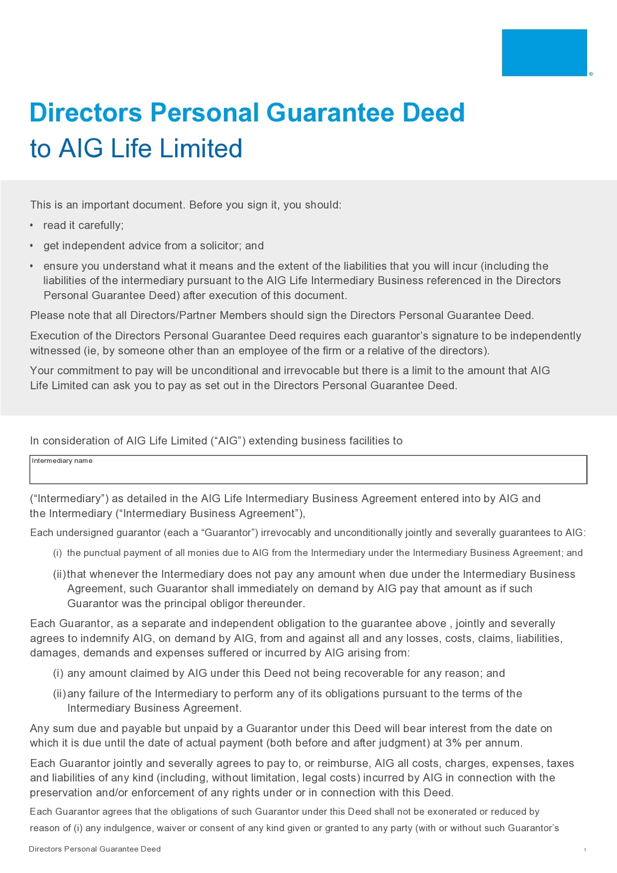 Detail Directors Personal Guarantee Template Nomer 18