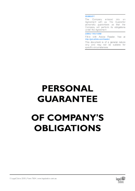 Detail Directors Personal Guarantee Template Nomer 40