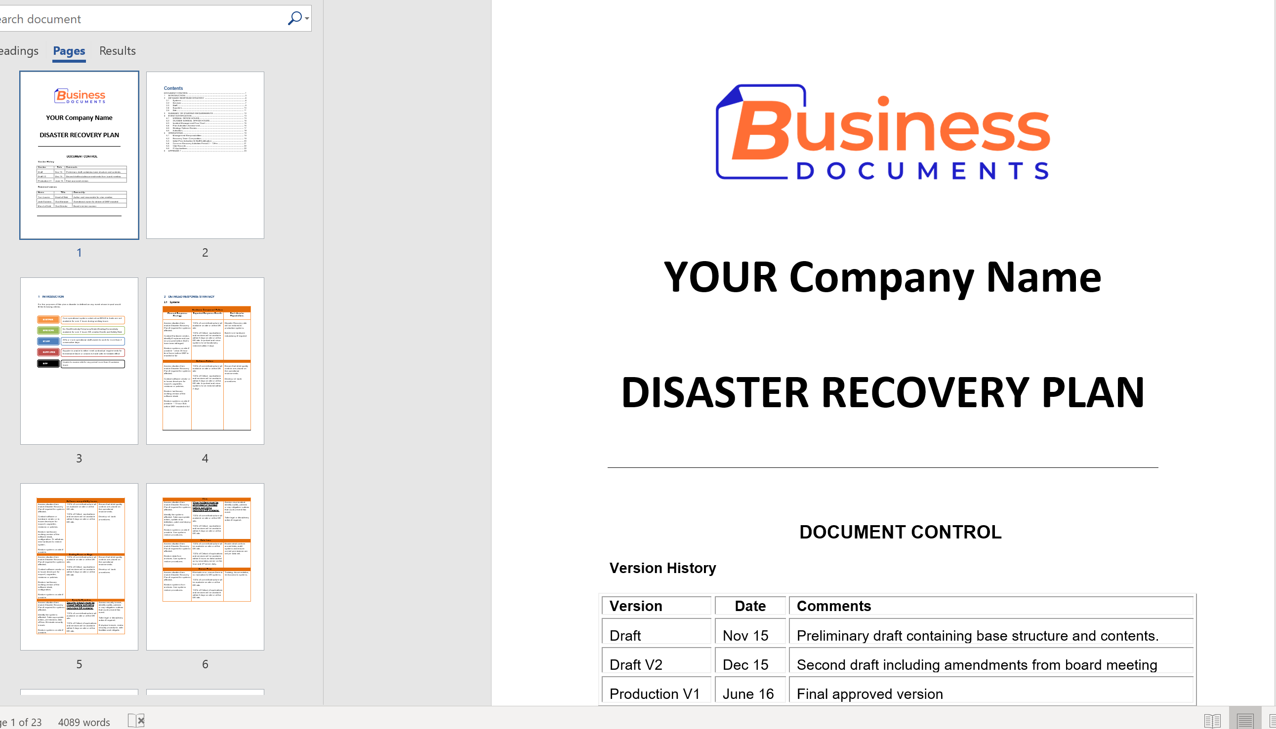 Detail Disaster Recovery Procedure Template Nomer 15